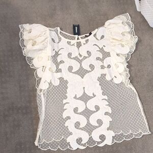 Elegant Cream Lace Top